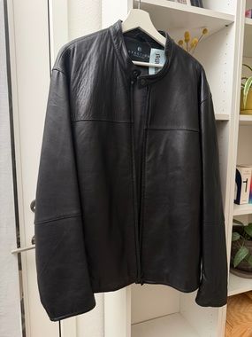 Kenneth Cole Black Leather Bomber Jacket